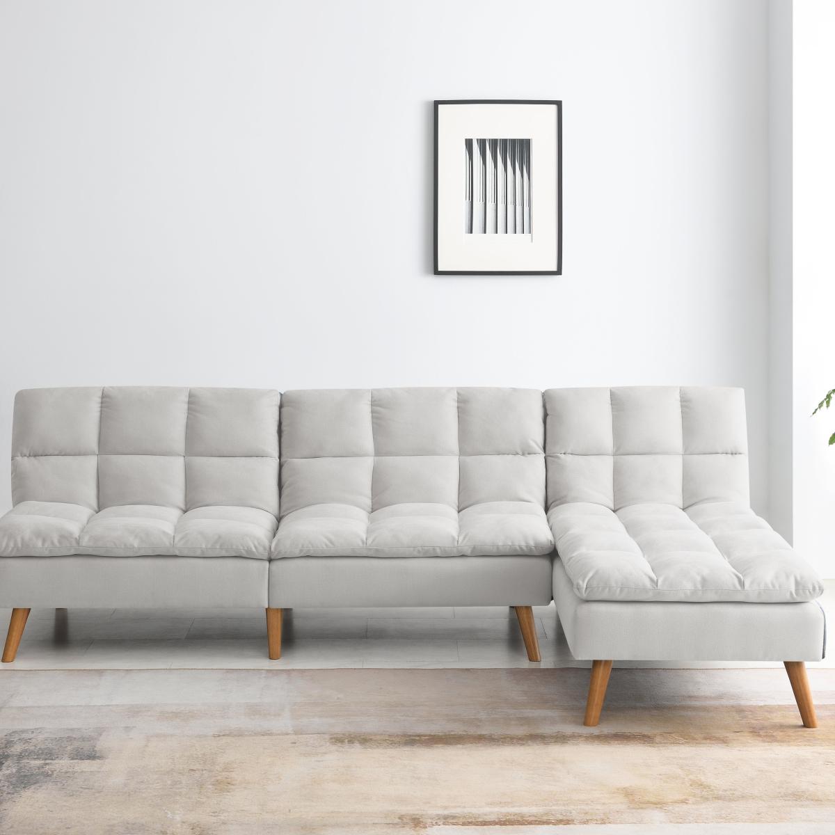 Cloud Fabric Sofa Bed Cream – image 1