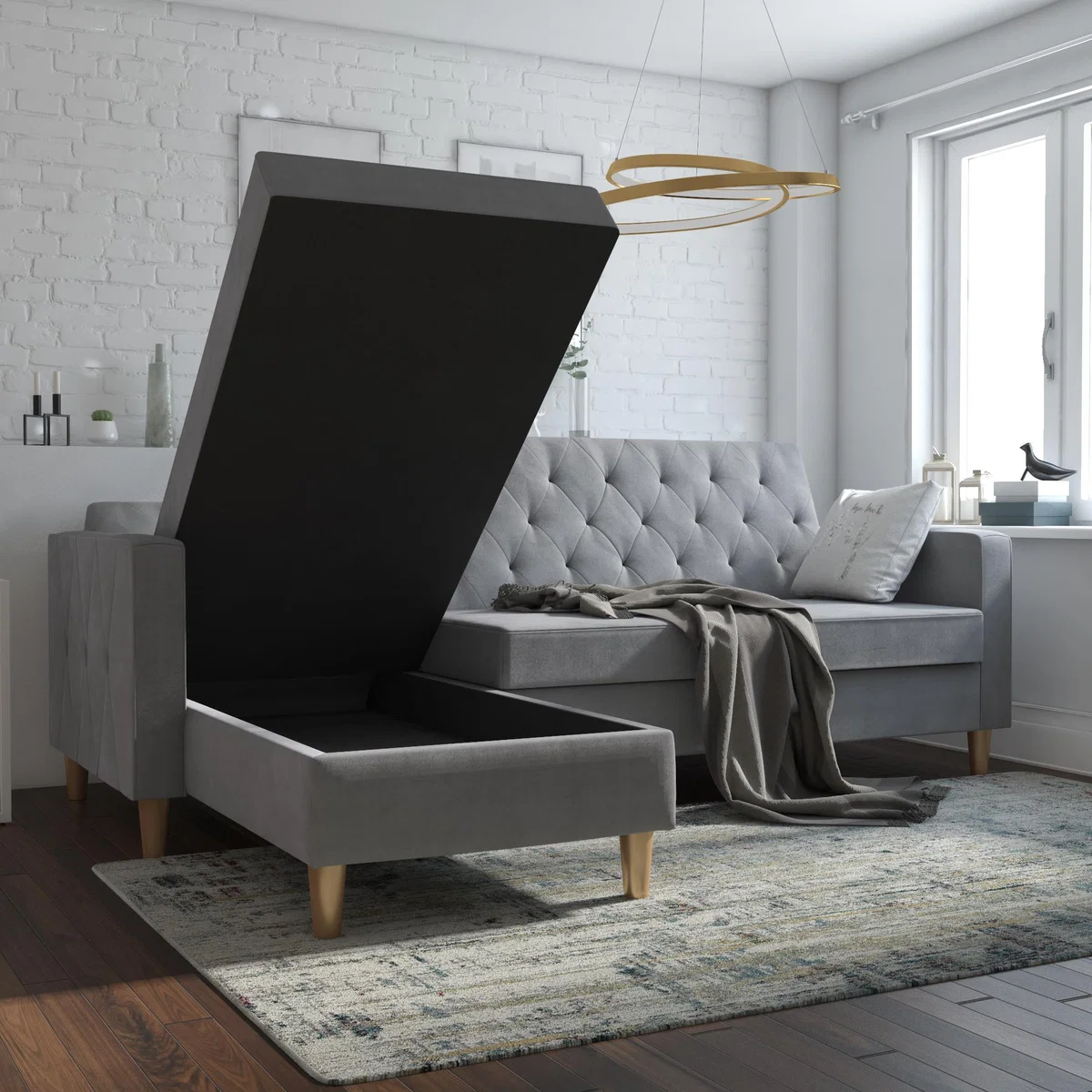 Cosmo Liberty Chenille Futon Grey – image 2