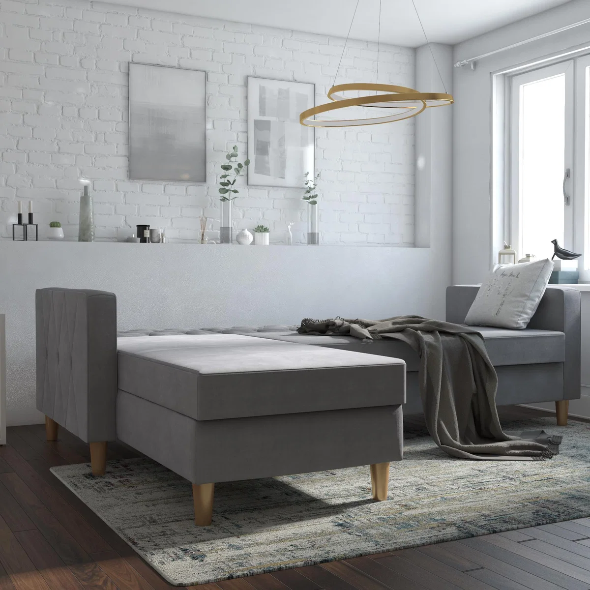 Cosmo Liberty Chenille Futon Grey – image 3
