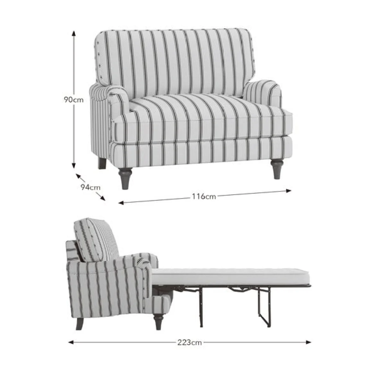 Beatrice II Folkstone Stripe Single Snuggle Sofa Bed – image 10