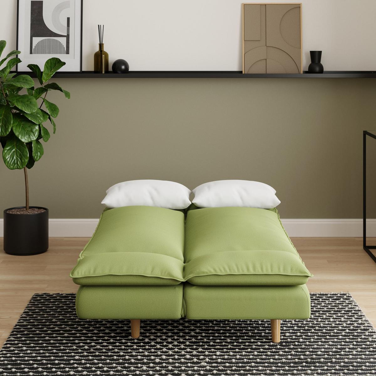 Mateo Flatweave Clic Clac Double Sofa Bed Light Moss – image 3