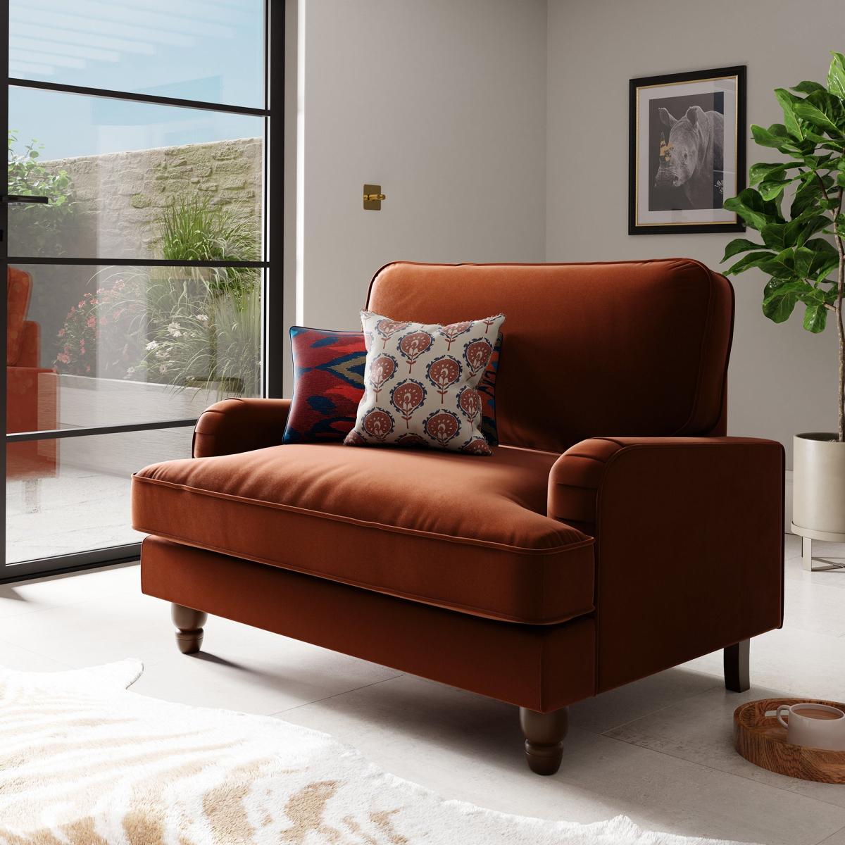 Beatrice Matte Velvet Snuggle Single Sofa Bed Matte Velvet Bottle Green – image 3