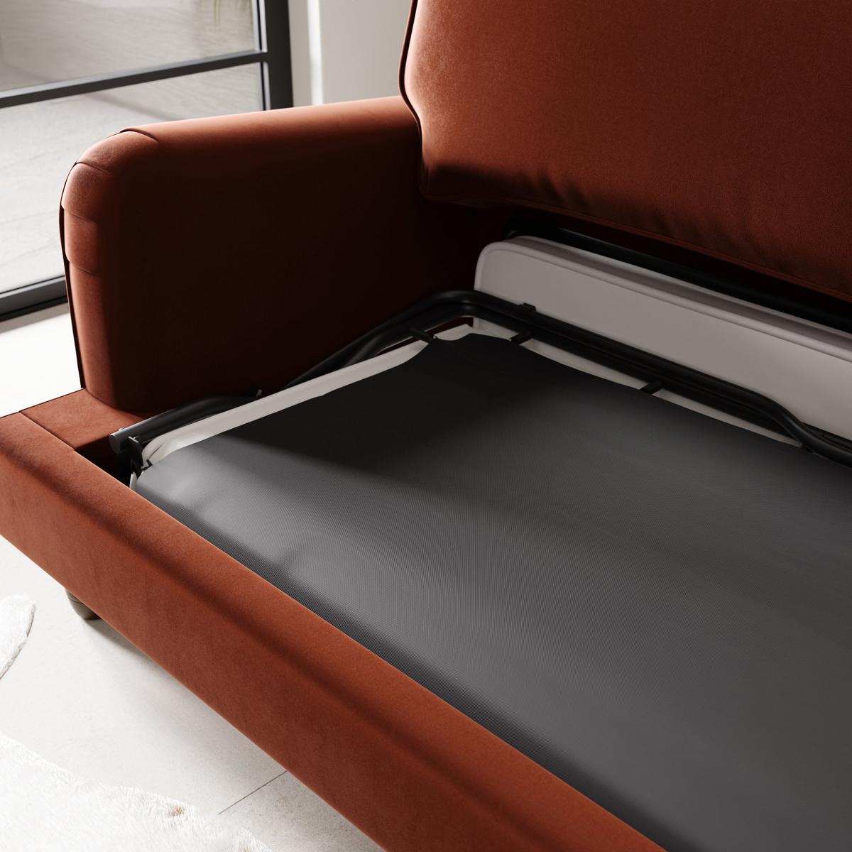 Beatrice Matte Velvet Snuggle Single Sofa Bed Matte Velvet Bottle Green – image 4
