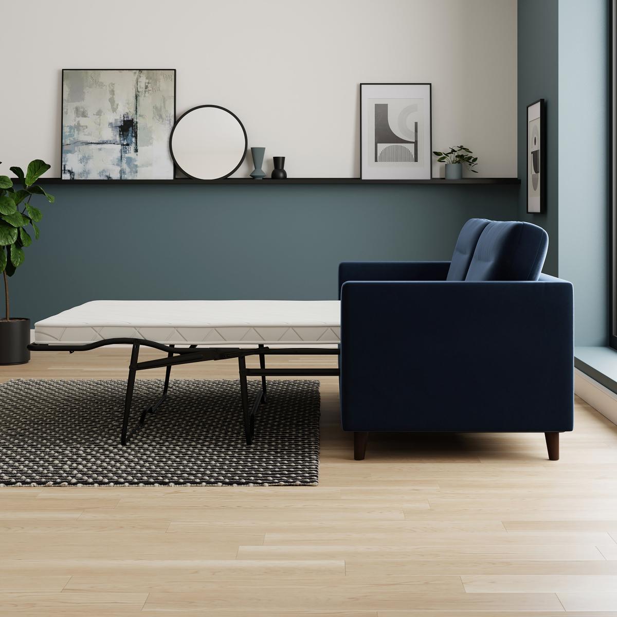 Francine Velvet Sofa Bed Navy Velvet – image 4