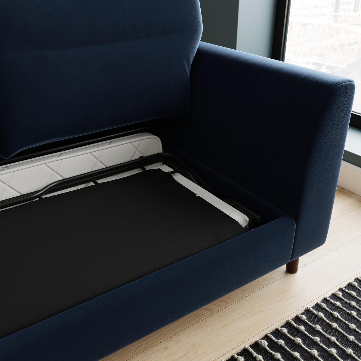 Francine Velvet Sofa Bed Navy Velvet – image 5