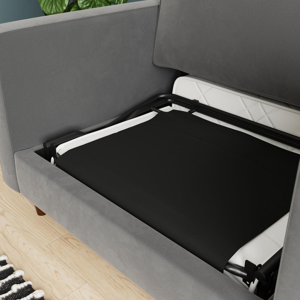 Zoe Velvet Snuggle Single Sofa Bed Steeple Grey – image 3