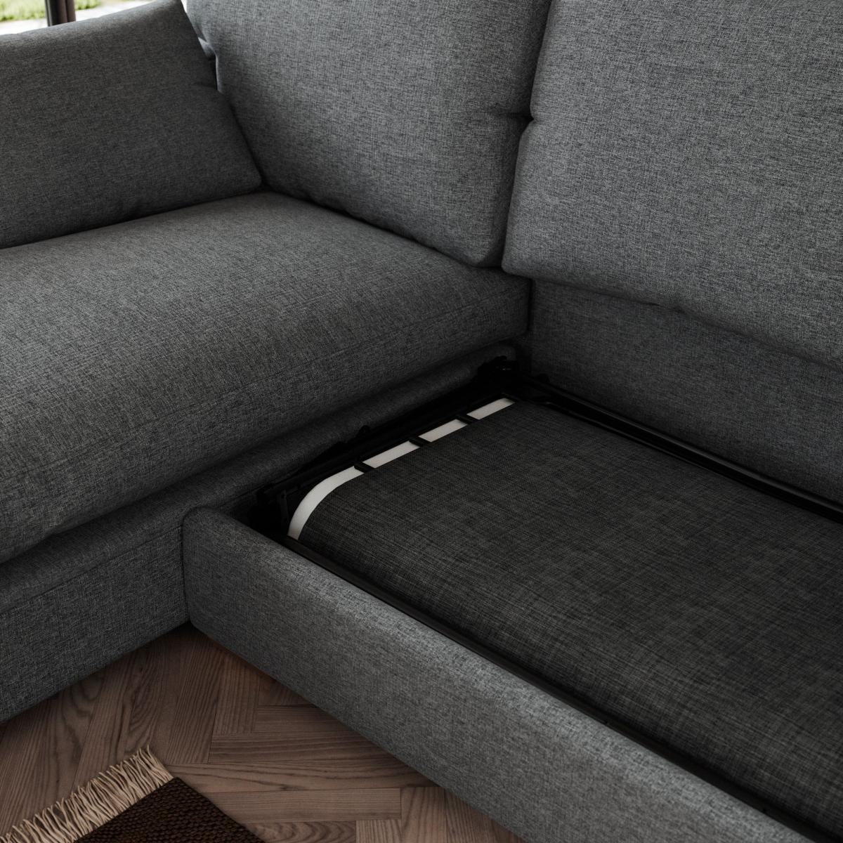 Blakeney Corner Storage Sofa Bed Tonal Weave Charcoal – image 4