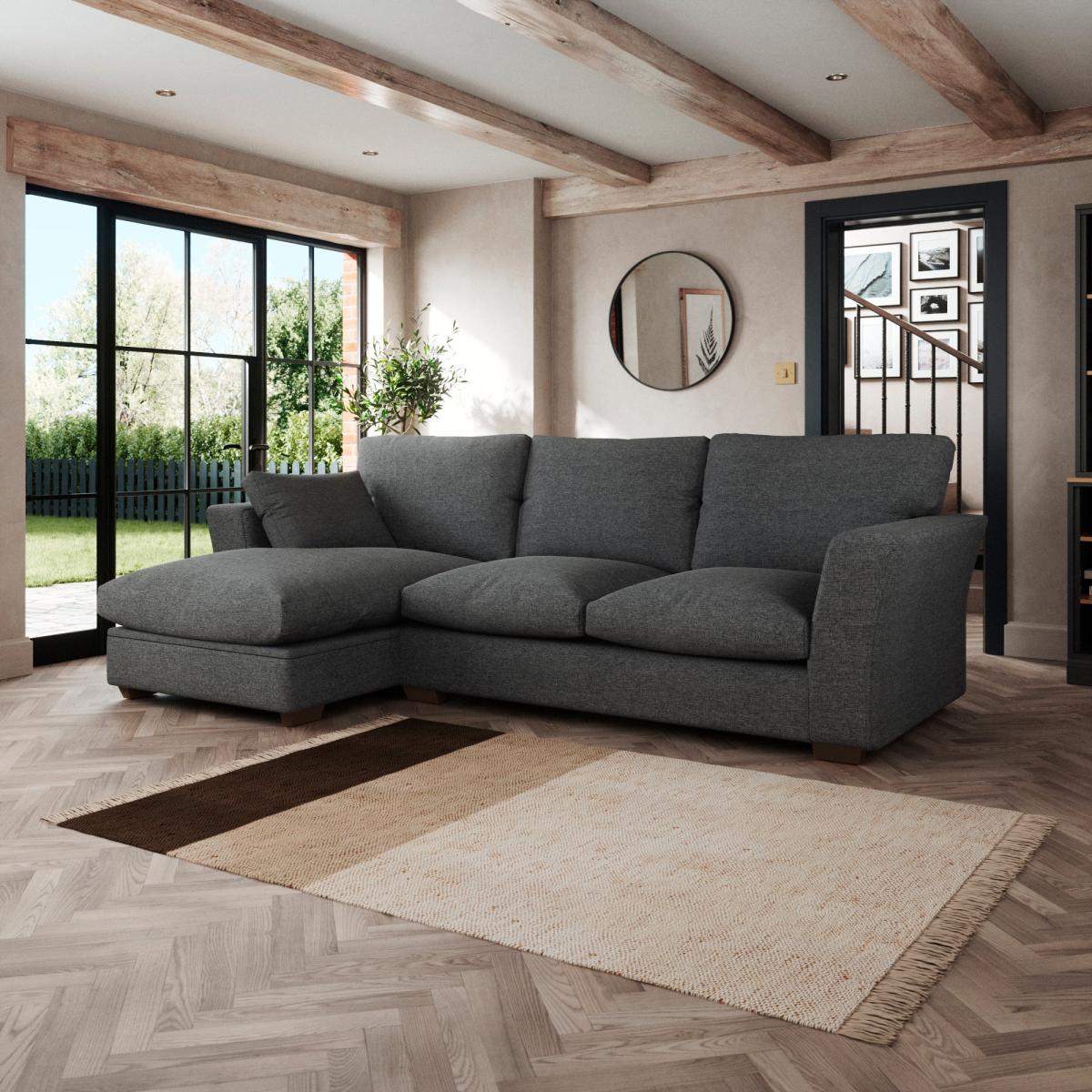 Blakeney Corner Storage Sofa Bed Tonal Weave Charcoal – image 6