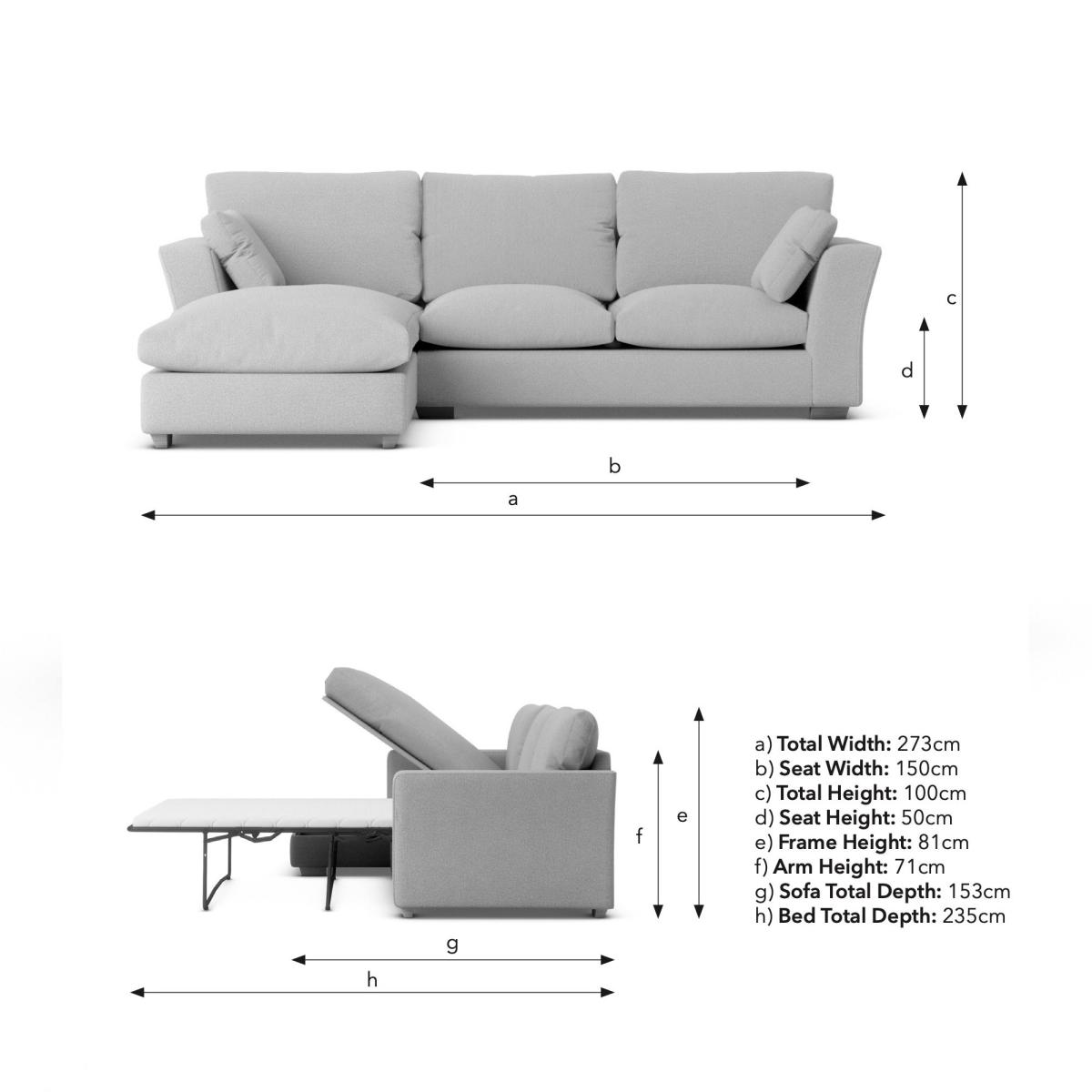 Blakeney Corner Storage Sofa Bed Tonal Weave Charcoal – image 9