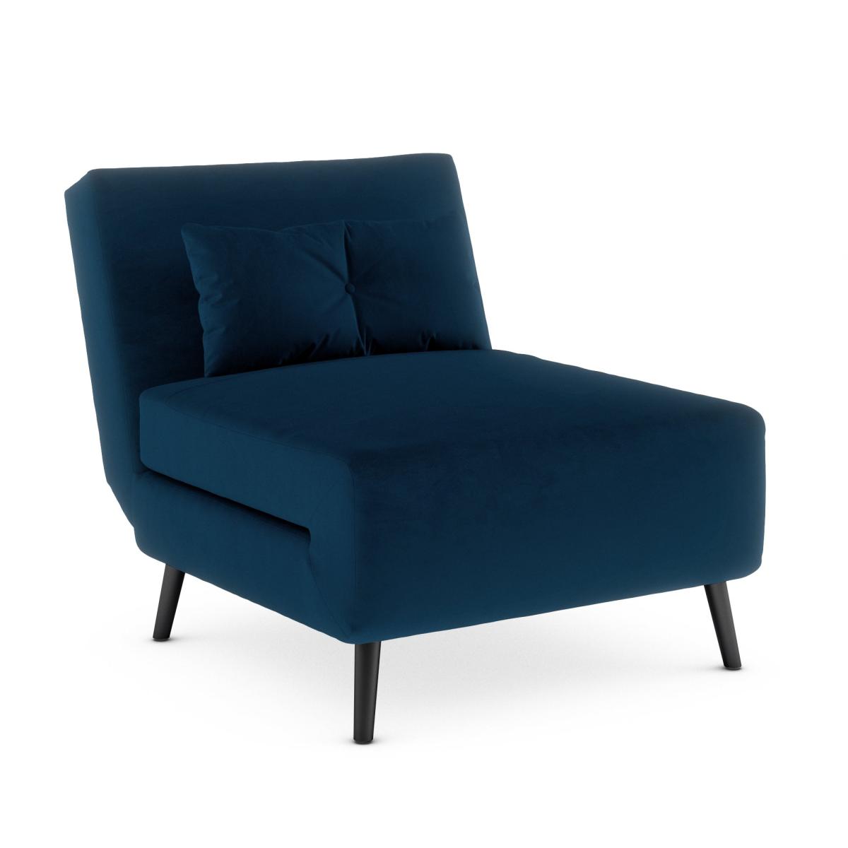 Phoebe Velvet Chair Bed Navy Blue – image 3