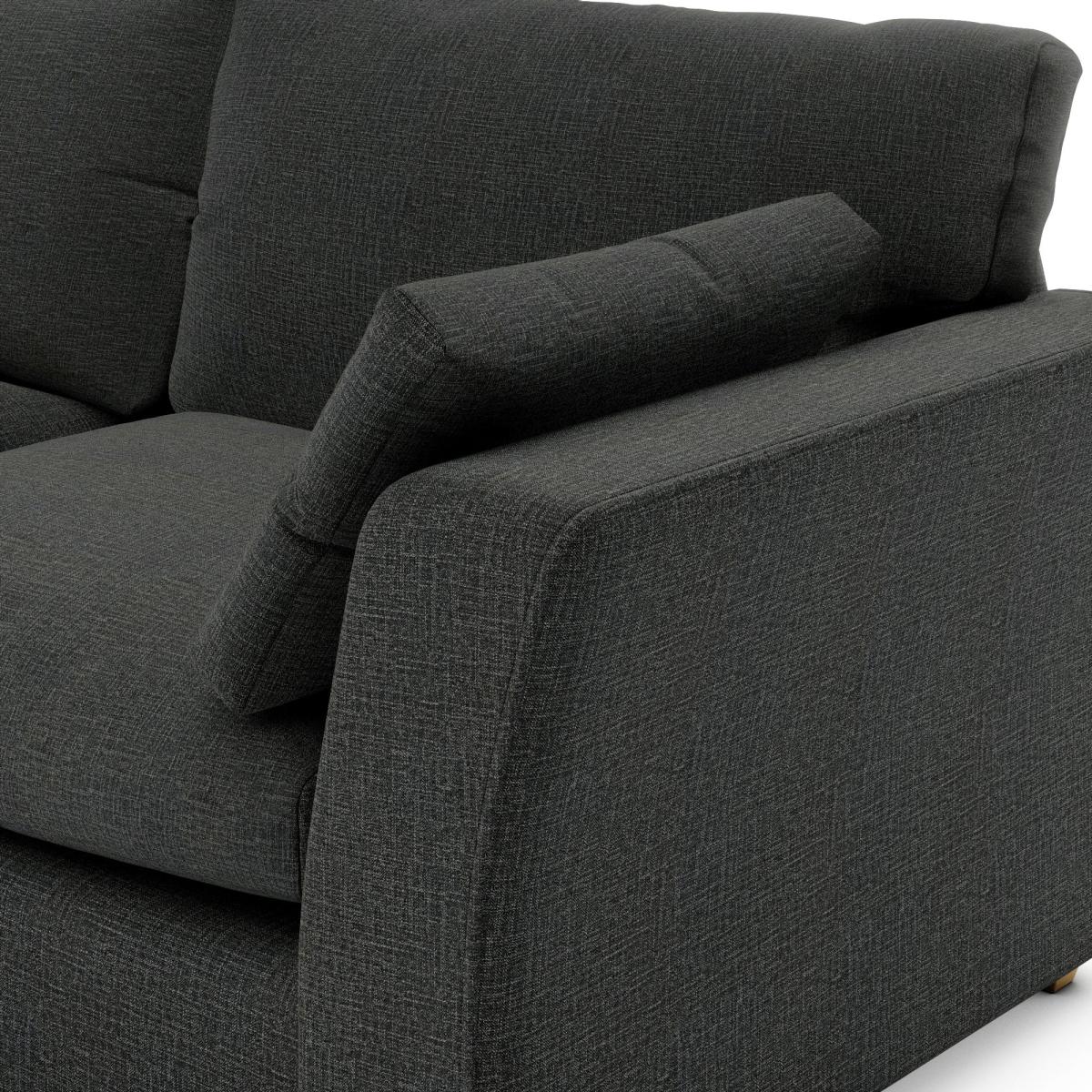 Blakeney Slub Cotton Blend Sofa Bed Slub Cotton Blend Black – image 9
