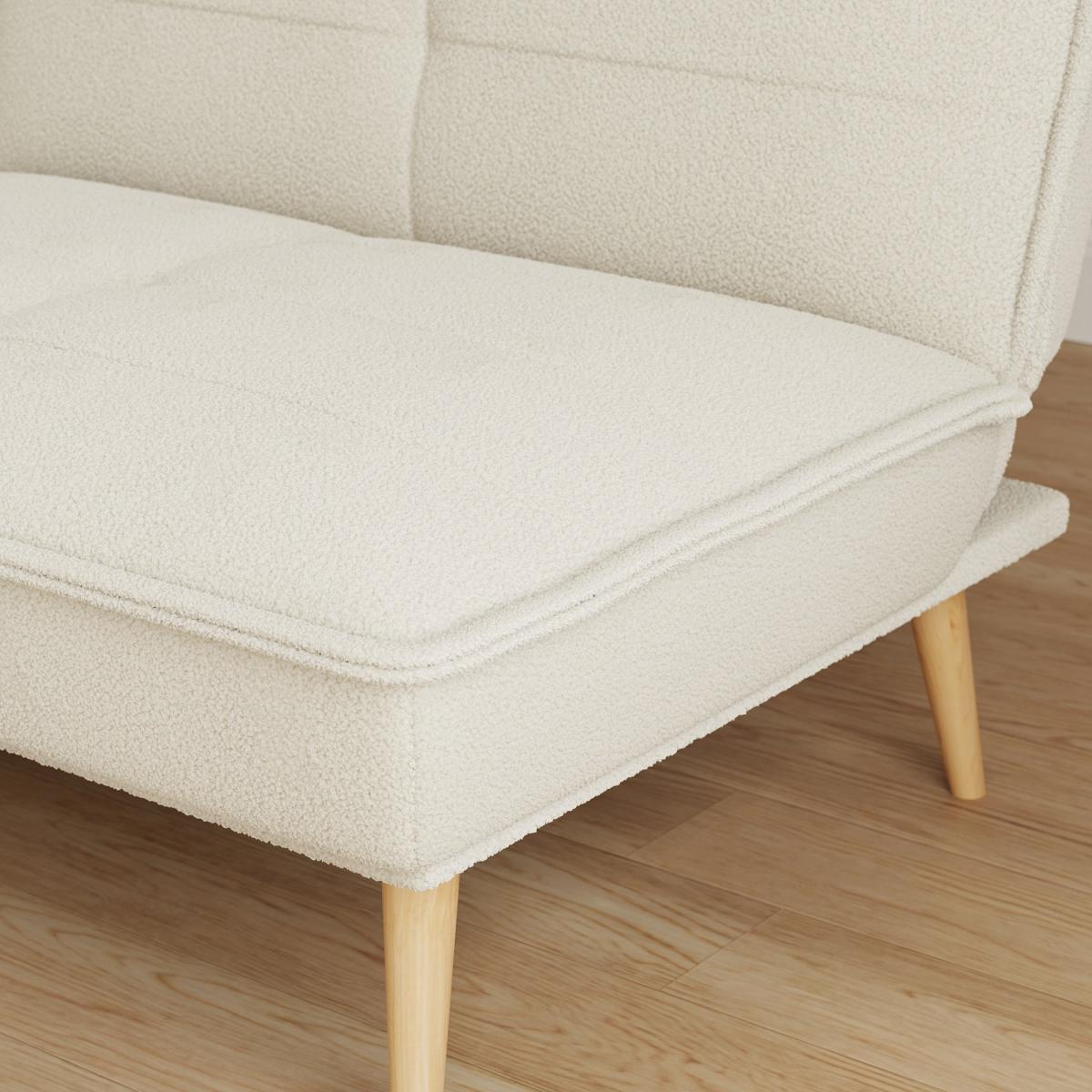 Frankie Split Sherpa Sofa Bed Ivory – image 2