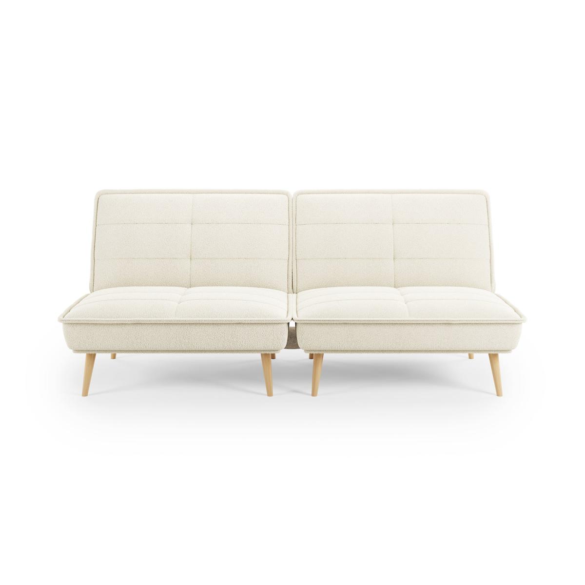 Frankie Split Sherpa Sofa Bed Ivory – image 4