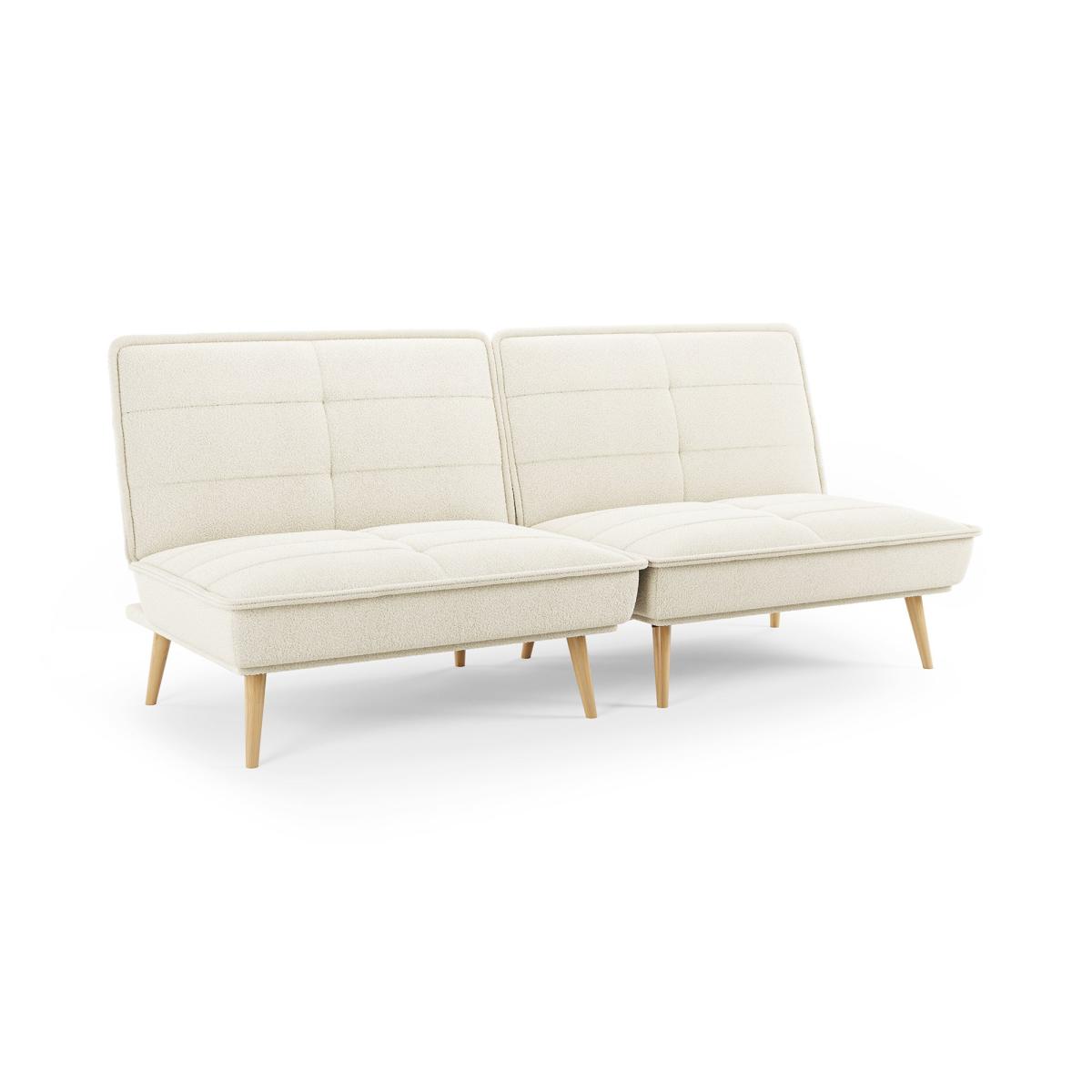 Frankie Split Sherpa Sofa Bed Ivory – image 5