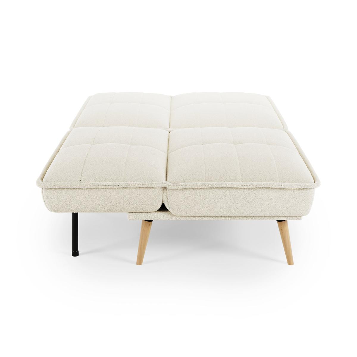 Frankie Split Sherpa Sofa Bed Ivory – image 6
