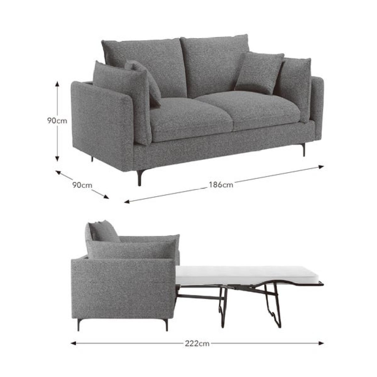 Ruby Fleck Chenille 2 Seater Sofa Bed – image 9