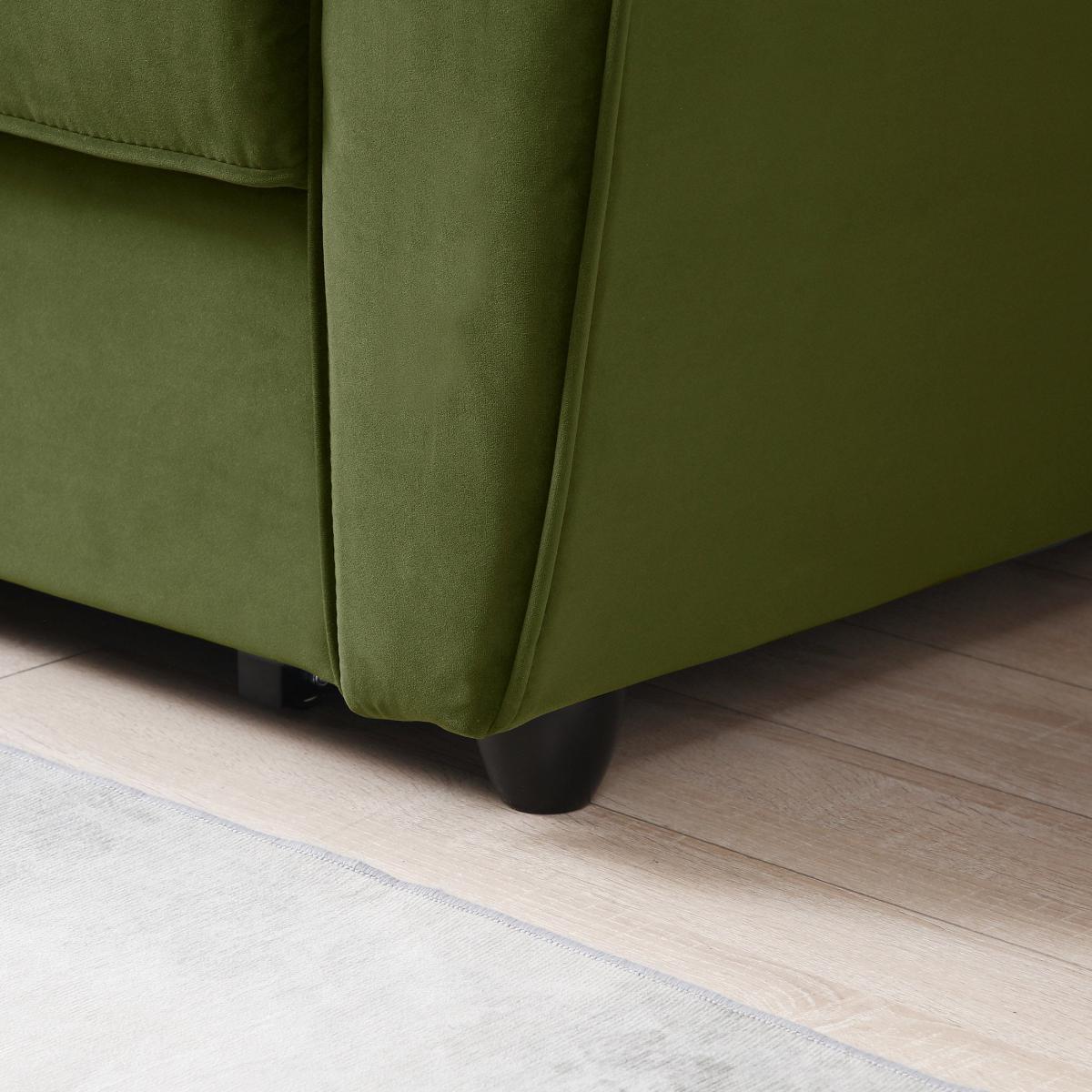 Mila Corner Sofabed, Velvet Olive – image 6