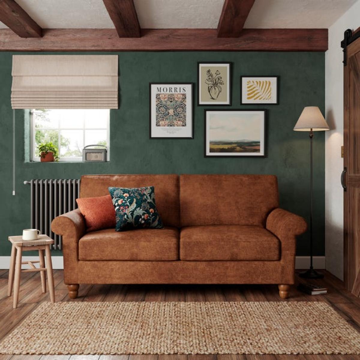 Bettie Relaxed Faux Leather 3 Seater Double Sofa Bed – image 3