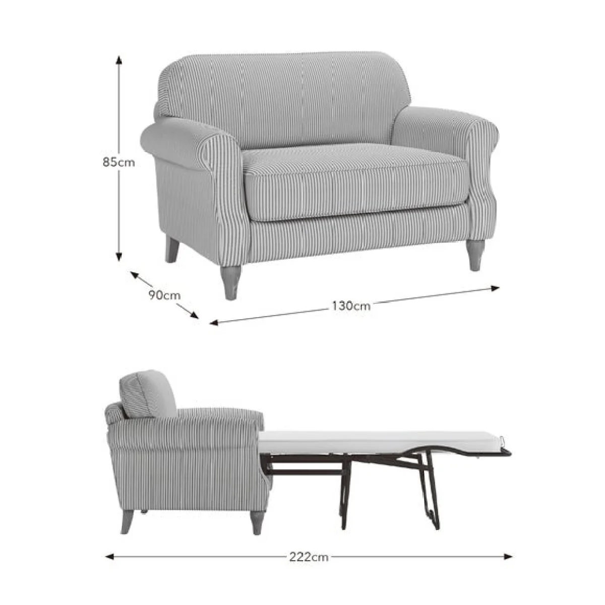 Millie Tiny Stripe Single Snuggle Sofa Bed – image 10