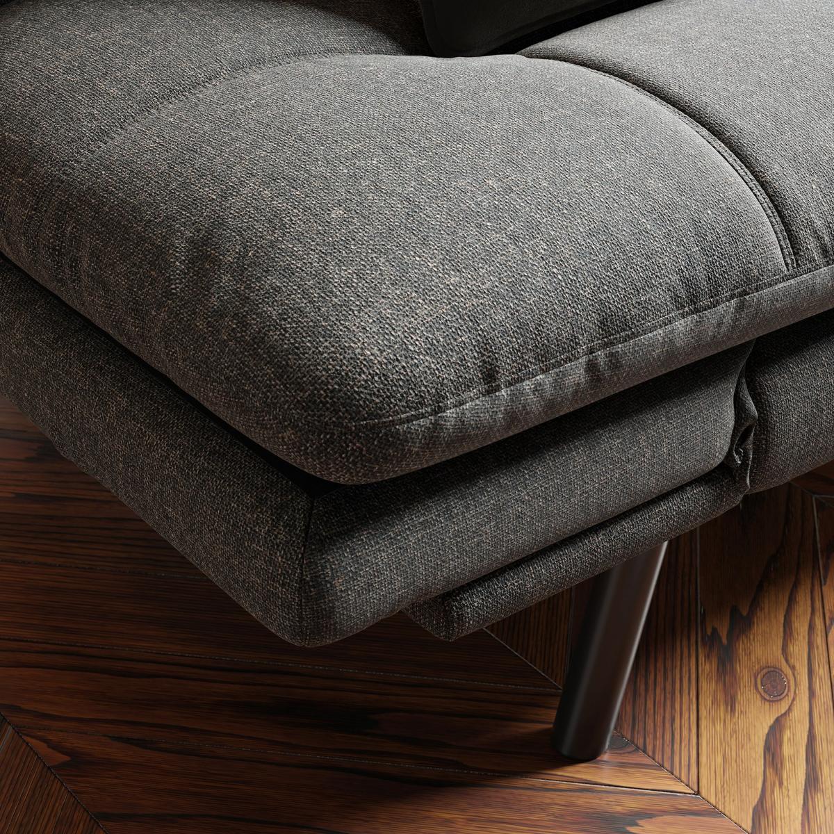Harrison Quilted Textured Weave Clic Clac Sofa Bed Charcoal – image 5