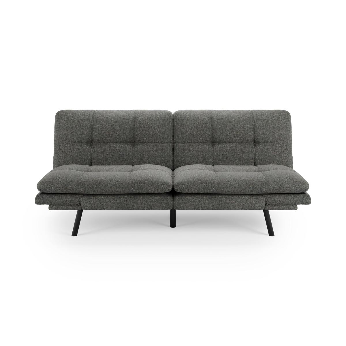 Harrison Quilted Textured Weave Clic Clac Sofa Bed Charcoal – image 7