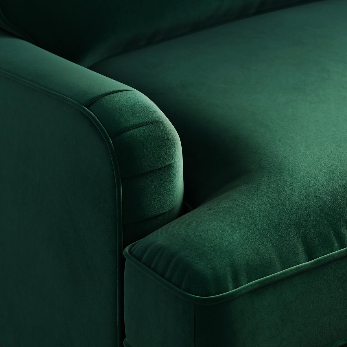 Beatrice Matte Velvet Corner Storage Sofa Bed Matte Velvet Bottle Green – image 8