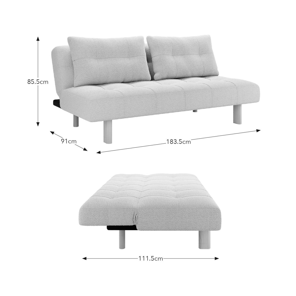 Lottie Boucle Two Tone Clic Clac Double Sofa Bed – image 10
