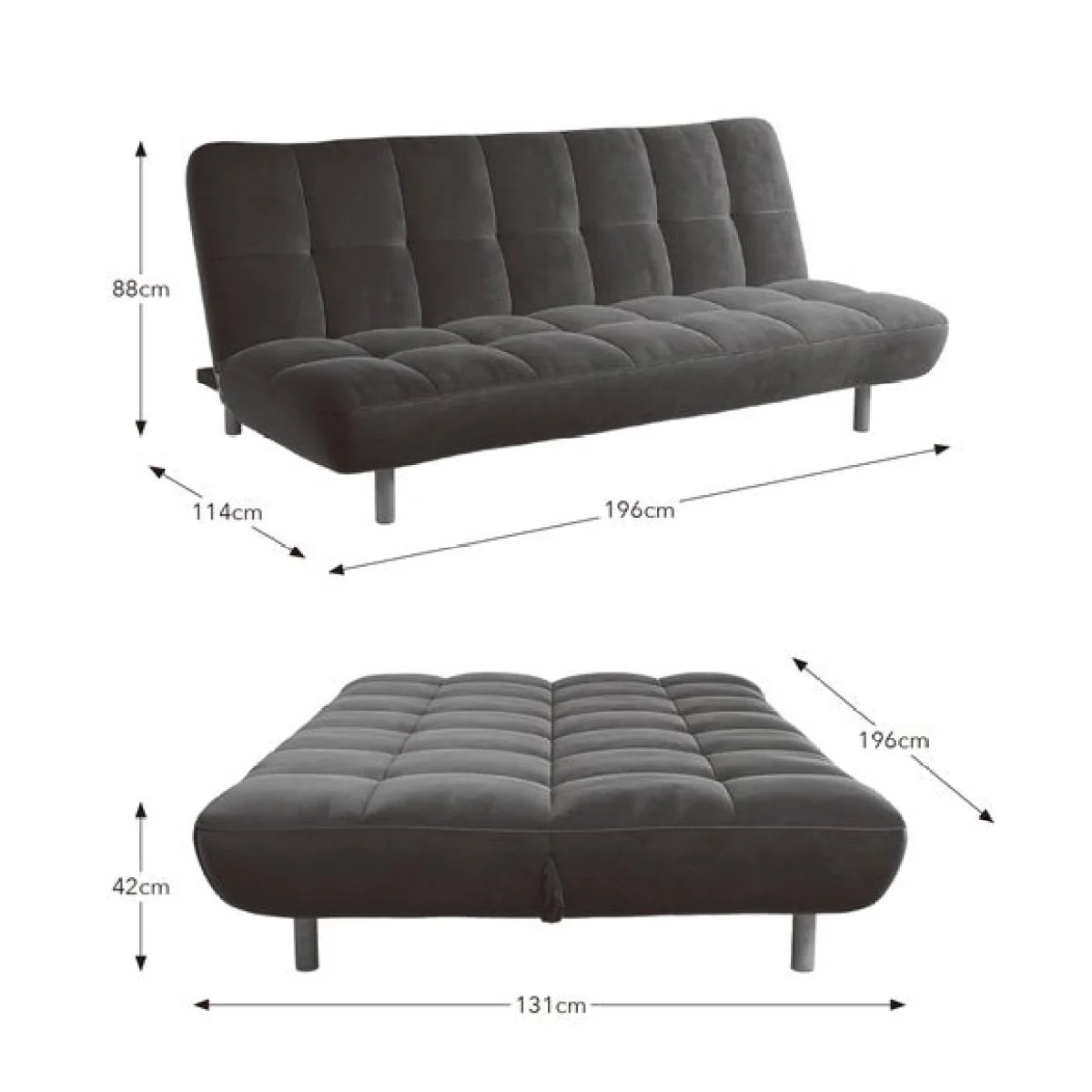 Tayla Chenille Clic Clac Sofa Bed – image 8