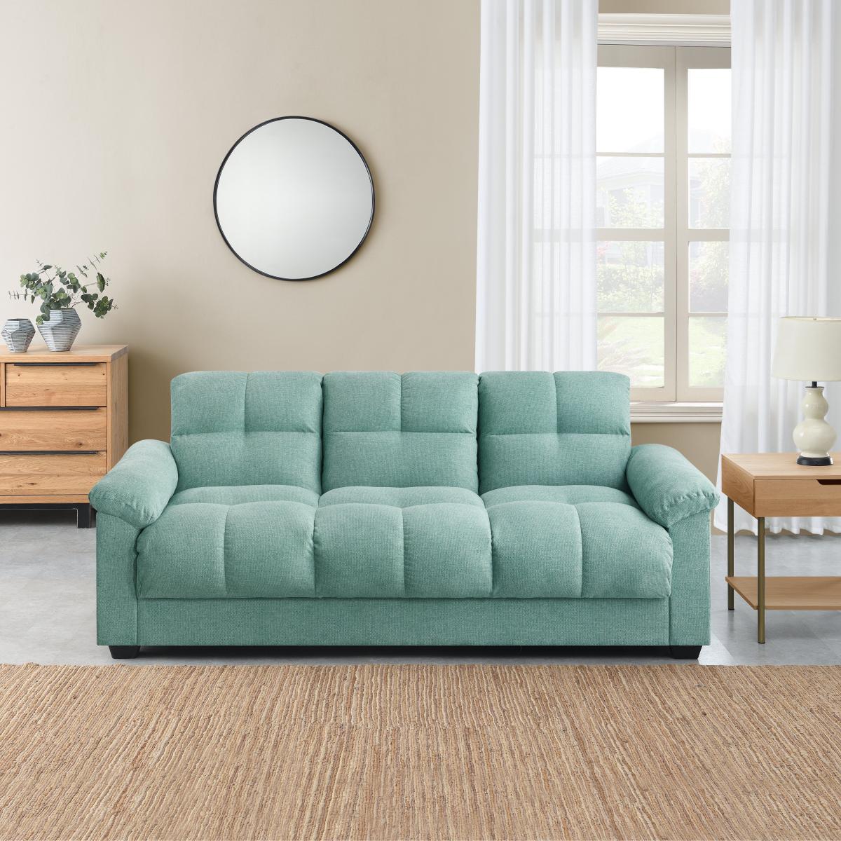 Margo Fabric Sofa Bed With Storage Marina Blue – image 2