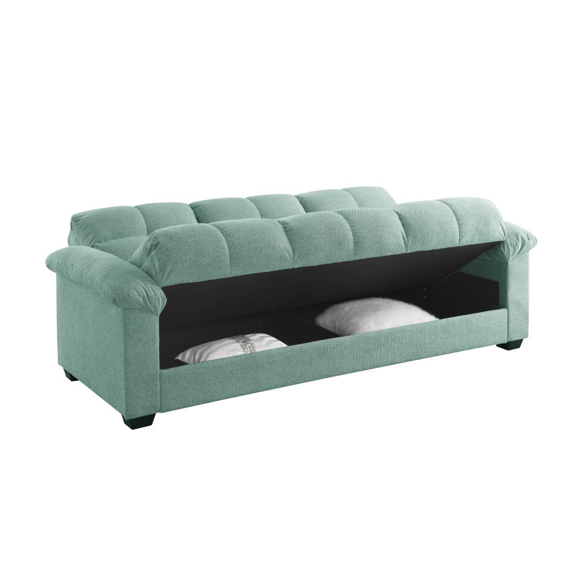 Margo Fabric Sofa Bed With Storage Marina Blue – image 4