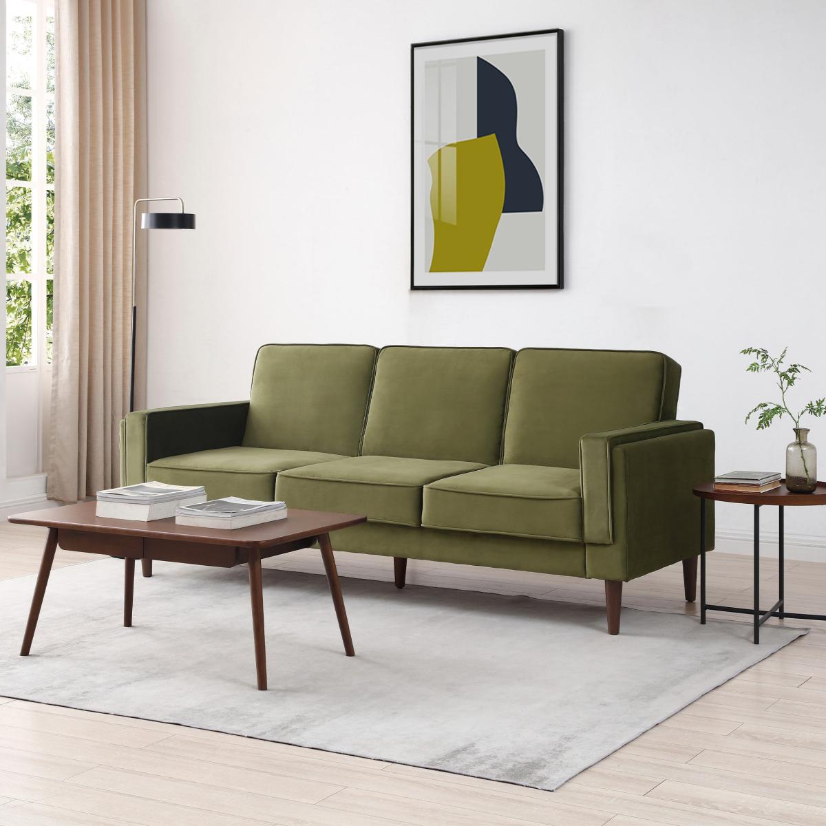Brady Velvet Sofa Bed Olive (Green) – image 2