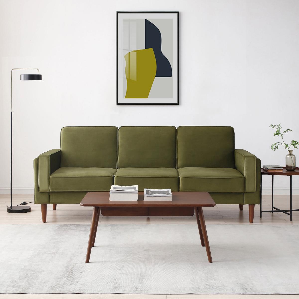 Brady Velvet Sofa Bed Olive (Green) – image 3