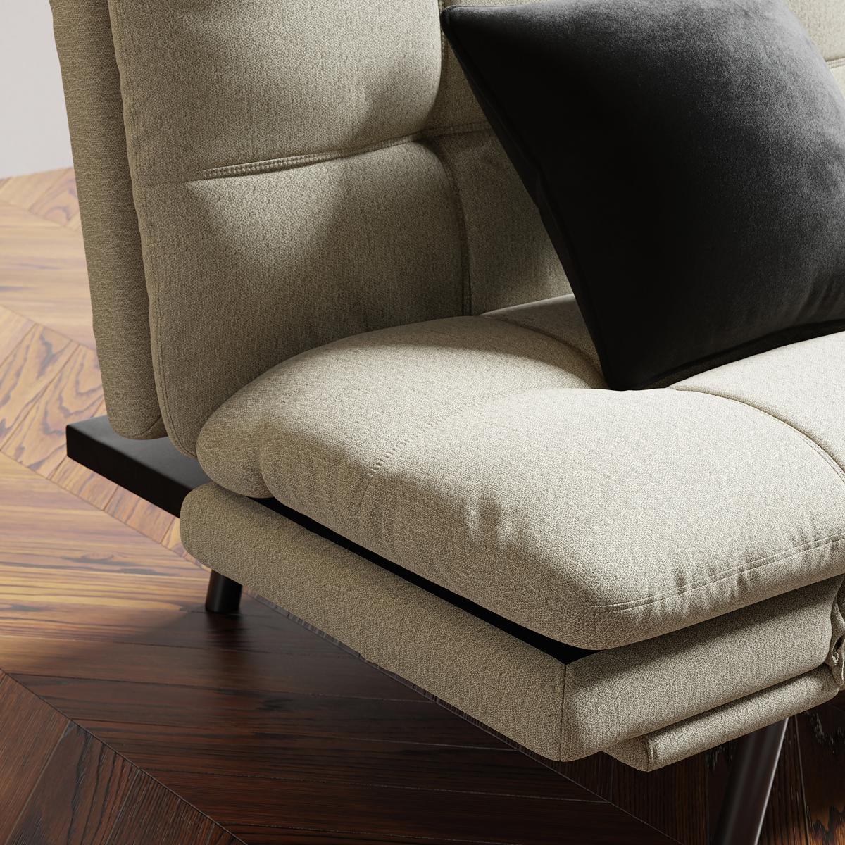 Harrison Quilted Chenille Clic Clac Sofa Bed Natural – image 4