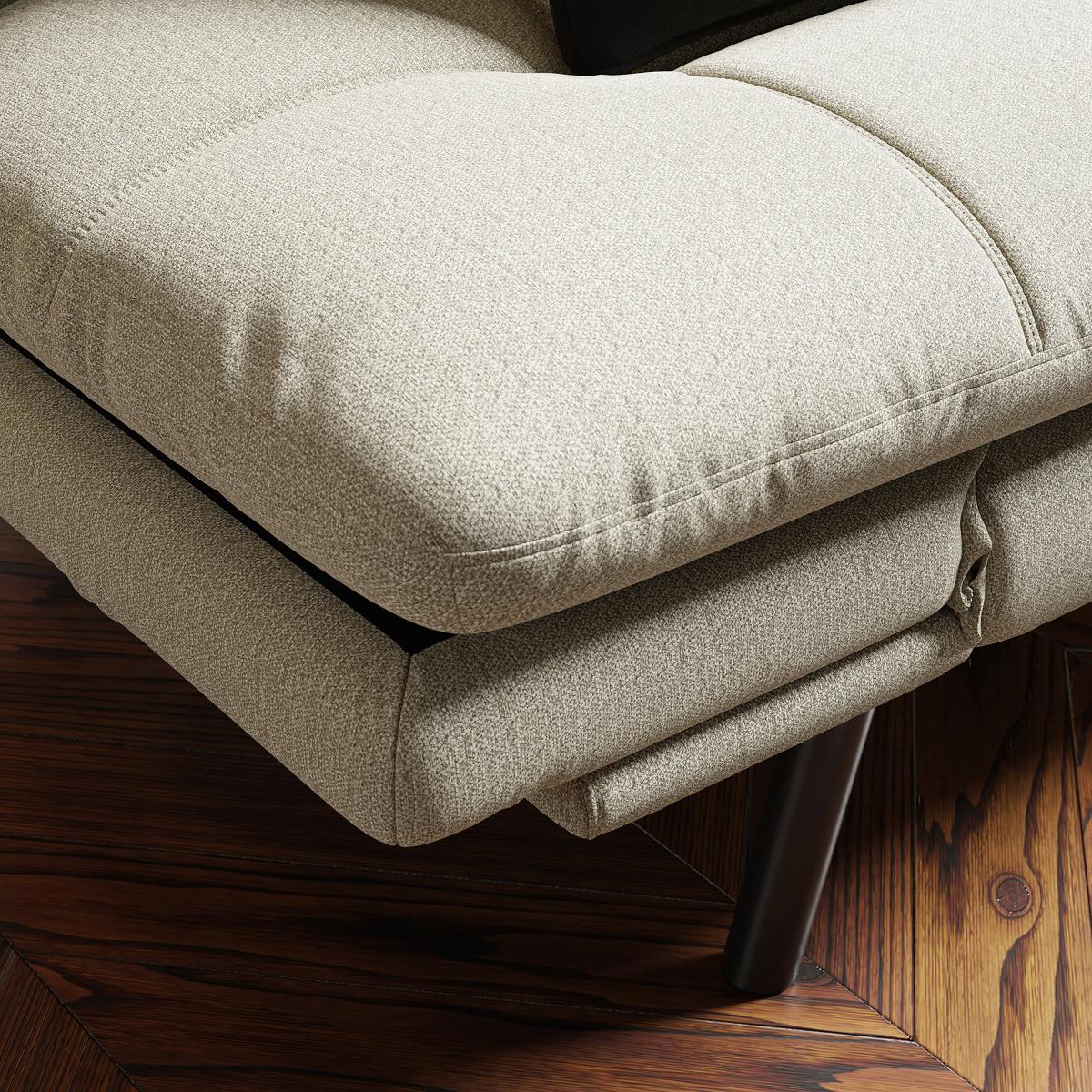 Harrison Quilted Chenille Clic Clac Sofa Bed Natural – image 5
