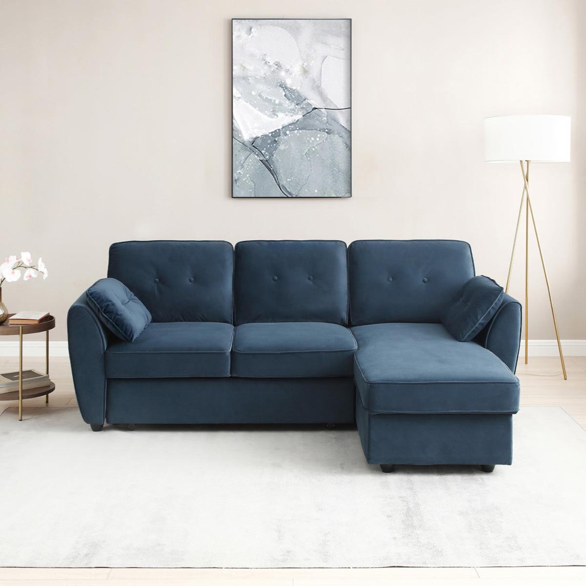 Mila Corner Sofabed, Velvet Ink (Blue) – image 2