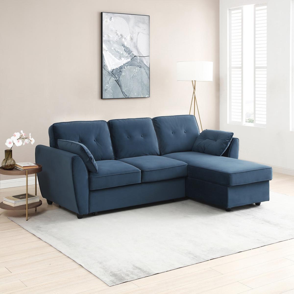 Mila Corner Sofabed, Velvet Ink (Blue) – image 3