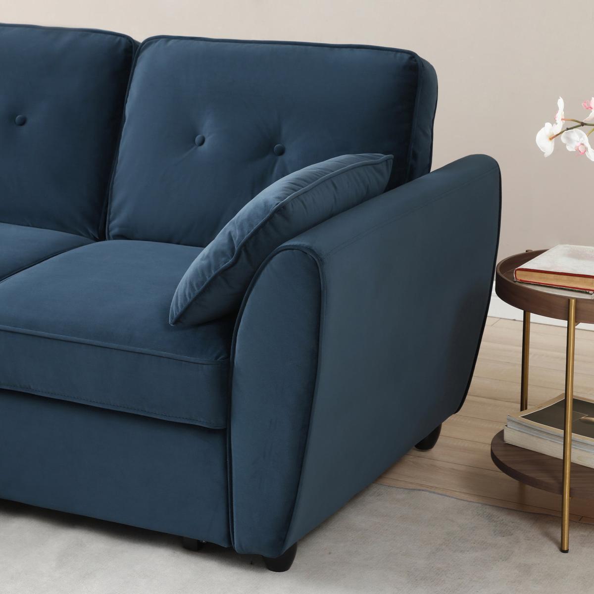 Mila Corner Sofabed, Velvet Ink (Blue) – image 4
