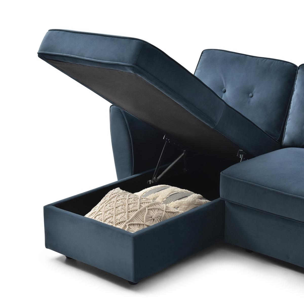 Mila Corner Sofabed, Velvet Ink (Blue) – image 9