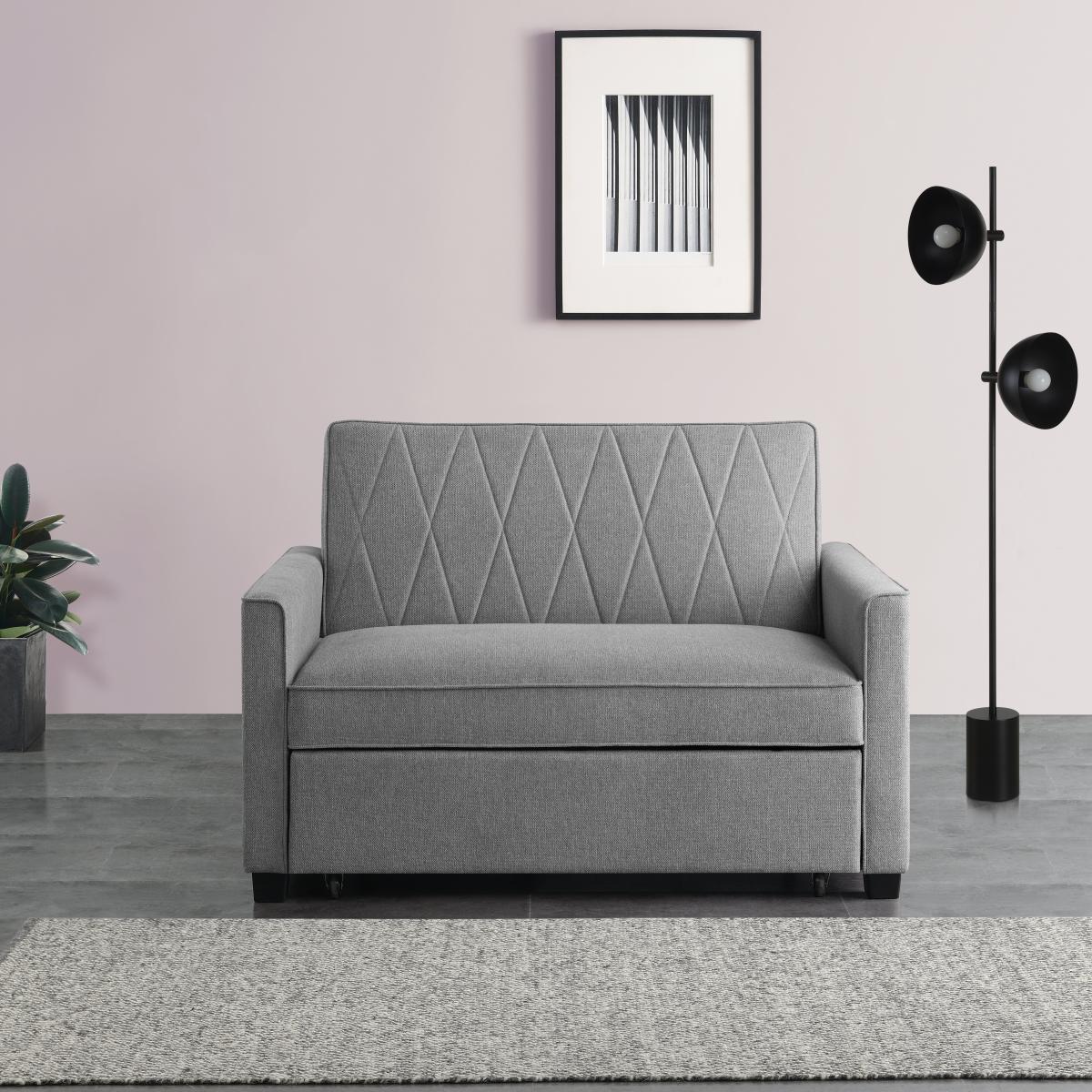 Return - Serviya Fabric Compact Double Sofa Bed, Peppered Grey – image 2