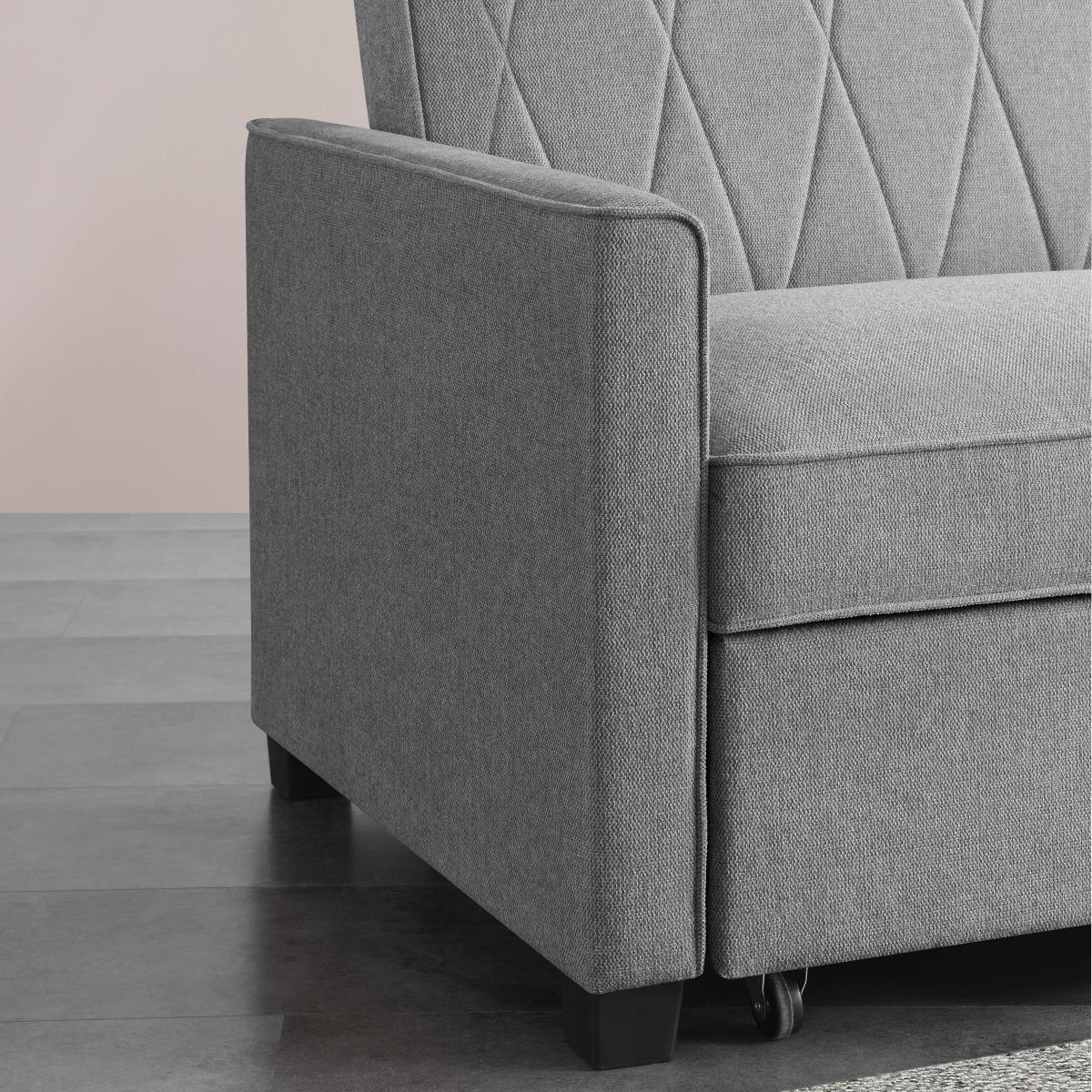 Return - Serviya Fabric Compact Double Sofa Bed, Peppered Grey – image 3