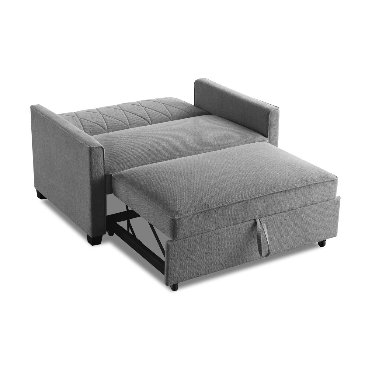 Return - Serviya Fabric Compact Double Sofa Bed, Peppered Grey – image 4