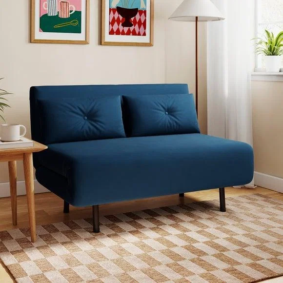 Phoebe Velvet Small Double 2 Seater Sofa Bed – image 1