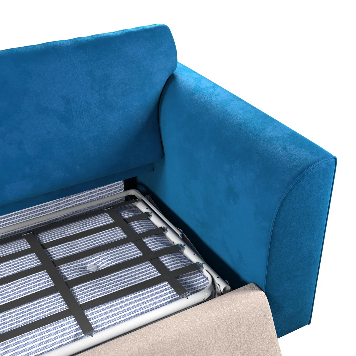 Blake Soft Velvet Sofa Bed Royal Blue – image 7