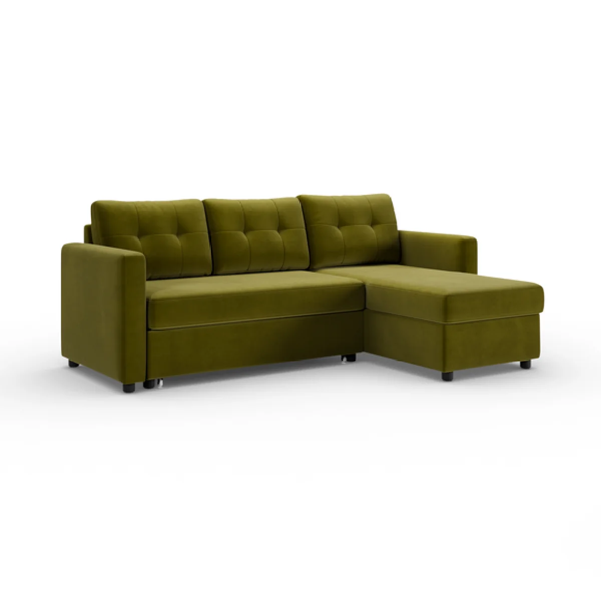 Barker Velvet Trundle Corner Chaise Sofa Bed – image 7