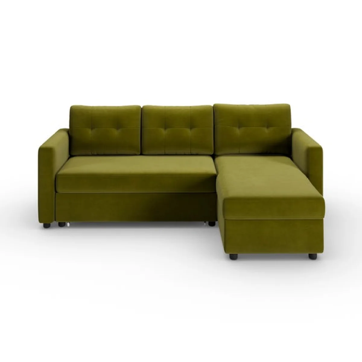 Barker Velvet Trundle Corner Chaise Sofa Bed – image 8