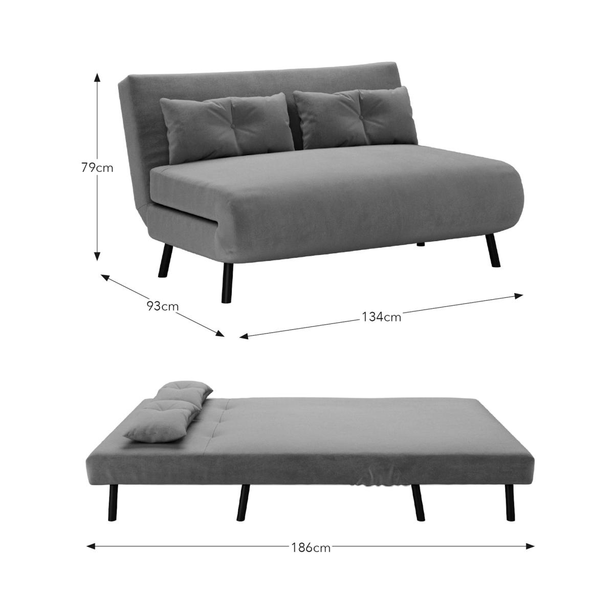 Phoebe Velvet Double Sofa Bed Pacific Blue – image 8