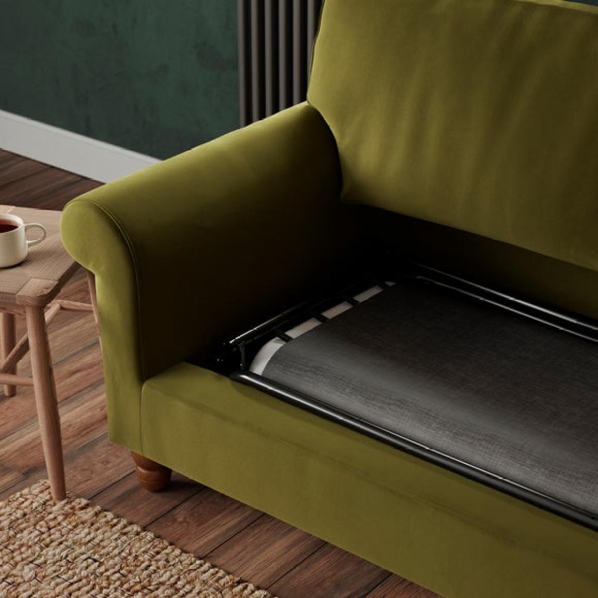 Bettie Velvet 3 Seater Double Sofa Bed – image 5
