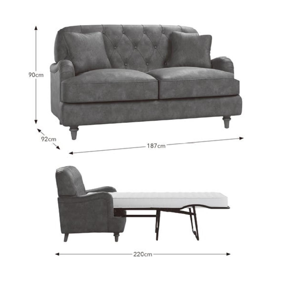 Beatrice II Buttoned Faux Leather 3 Seater Sofa Bed – image 10
