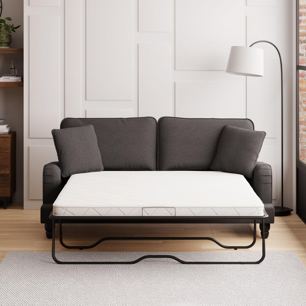 Beatrice Fabric 3 Seater Sofa Bed Charcoal – image 2