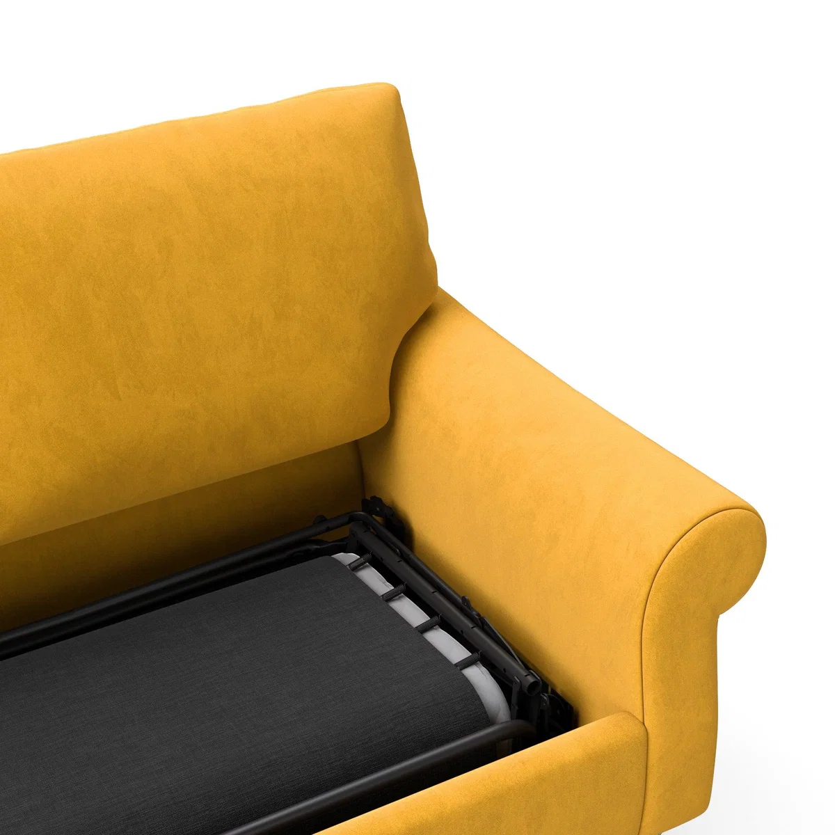 Salisbury Luxury Velvet 2 Seater Sofa Bed Luxury Velvet Old Gold – image 7